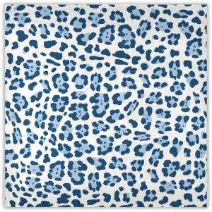 35" Square Neck Scarf Headscarf Lightweight Women Silk Like Curly Headband Tie Sleeping at Night Fashion Bandana Classic Blue Leopard