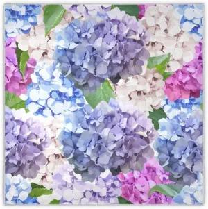 35" Square Neck Scarf Headscarf Lightweight Women Silk Like Curly Headband Tie Sleeping at Night Fashion Bandana Colored Hydrangea