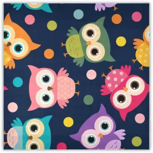35" Square Neck Scarf Headscarf Lightweight Women Silk Like Curly Headband Tie Sleeping at Night Fashion Bandana Colorful Cute Owls