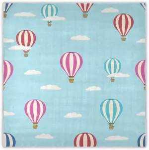 35" Square Neck Scarf Headscarf Lightweight Women Silk Like Curly Headband Tie Sleeping at Night Fashion Bandana Colorful Hot Air Balloon