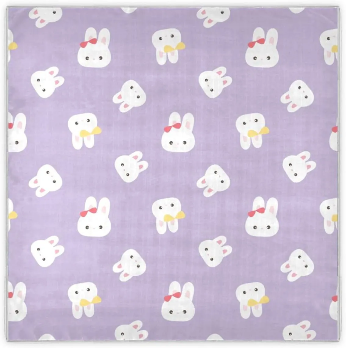 35" Square Neck Scarf Headscarf Lightweight Women Silk Like Curly Headband Tie Sleeping at Night Fashion Bandana Cute Bunny Head