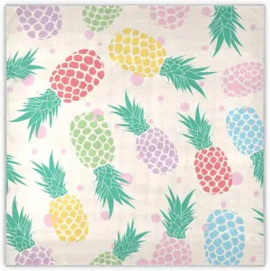 35" Square Neck Scarf Headscarf Lightweight Women Silk Like Curly Headband Tie Sleeping at Night Fashion Bandana Cute Colorful Pineapples