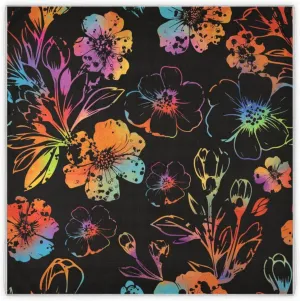 35" Square Neck Scarf Headscarf Lightweight Women Silk Like Curly Headband Tie Sleeping at Night Fashion Bandana Cute Floral Pattern