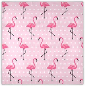 35" Square Neck Scarf Headscarf Lightweight Women Silk Like Curly Headband Tie Sleeping at Night Fashion Bandana Cute Pink Flamingo