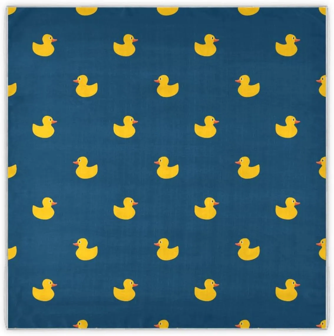 35" Square Neck Scarf Headscarf Lightweight Women Silk Like Curly Headband Tie Sleeping at Night Fashion Bandana Cute Yellow Ducks