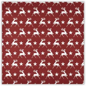 35" Square Neck Scarf Headscarf Lightweight Women Silk Like Curly Headband Tie Sleeping at Night Fashion Bandana Deer and Star