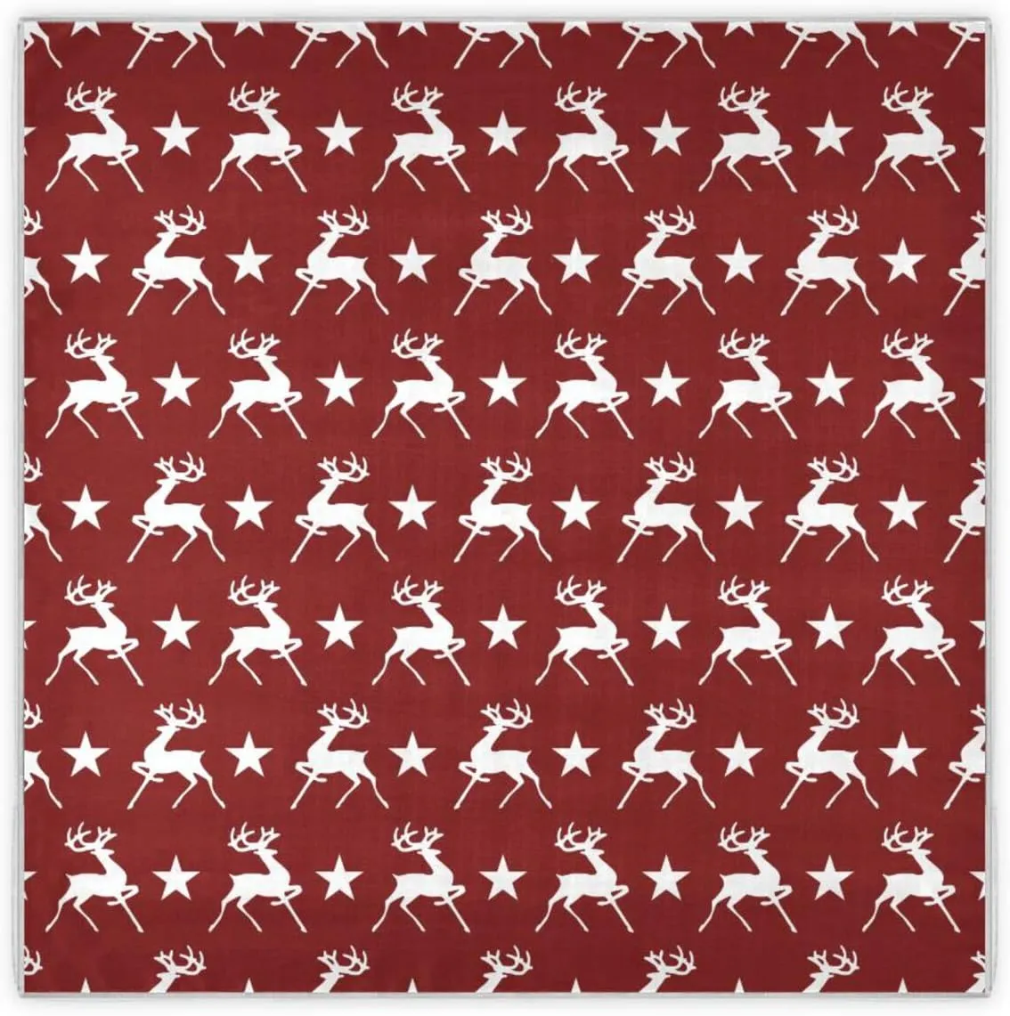 35" Square Neck Scarf Headscarf Lightweight Women Silk Like Curly Headband Tie Sleeping at Night Fashion Bandana Deer and Star