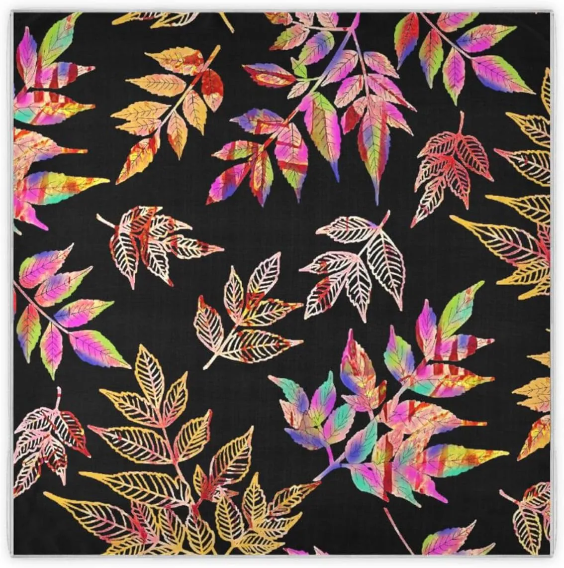 35" Square Neck Scarf Headscarf Lightweight Women Silk Like Curly Headband Tie Sleeping at Night Fashion Bandana Digital Allover Multi Illustration Digital Design