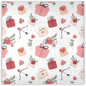 35" Square Neck Scarf Headscarf Lightweight Women Silk Like Curly Headband Tie Sleeping at Night Fashion Bandana Flowers Hearts and Letters
