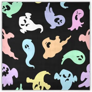 35" Square Neck Scarf Headscarf Lightweight Women Silk Like Curly Headband Tie Sleeping at Night Fashion Bandana Ghost