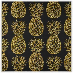 35" Square Neck Scarf Headscarf Lightweight Women Silk Like Curly Headband Tie Sleeping at Night Fashion Bandana Gold Pineapples