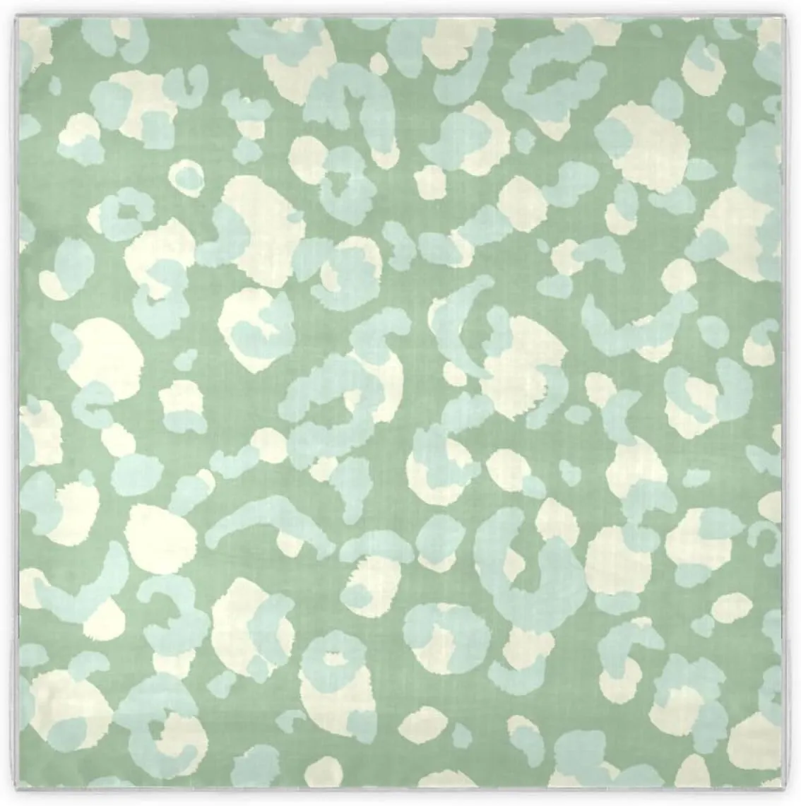 35" Square Neck Scarf Headscarf Lightweight Women Silk Like Curly Headband Tie Sleeping at Night Fashion Bandana Green Modern Leopard