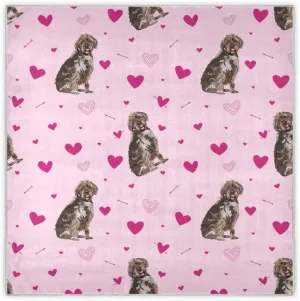 35" Square Neck Scarf Headscarf Lightweight Women Silk Like Curly Headband Tie Sleeping at Night Fashion Bandana Griffon Breed Dogs