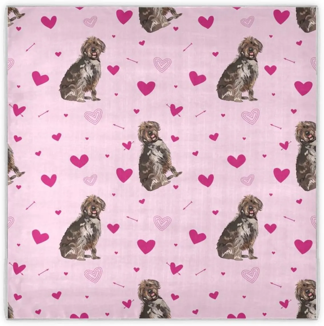 35" Square Neck Scarf Headscarf Lightweight Women Silk Like Curly Headband Tie Sleeping at Night Fashion Bandana Griffon Breed Dogs