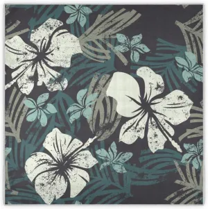 35" Square Neck Scarf Headscarf Lightweight Women Silk Like Curly Headband Tie Sleeping at Night Fashion Bandana Grunge Hibiscus Flowers