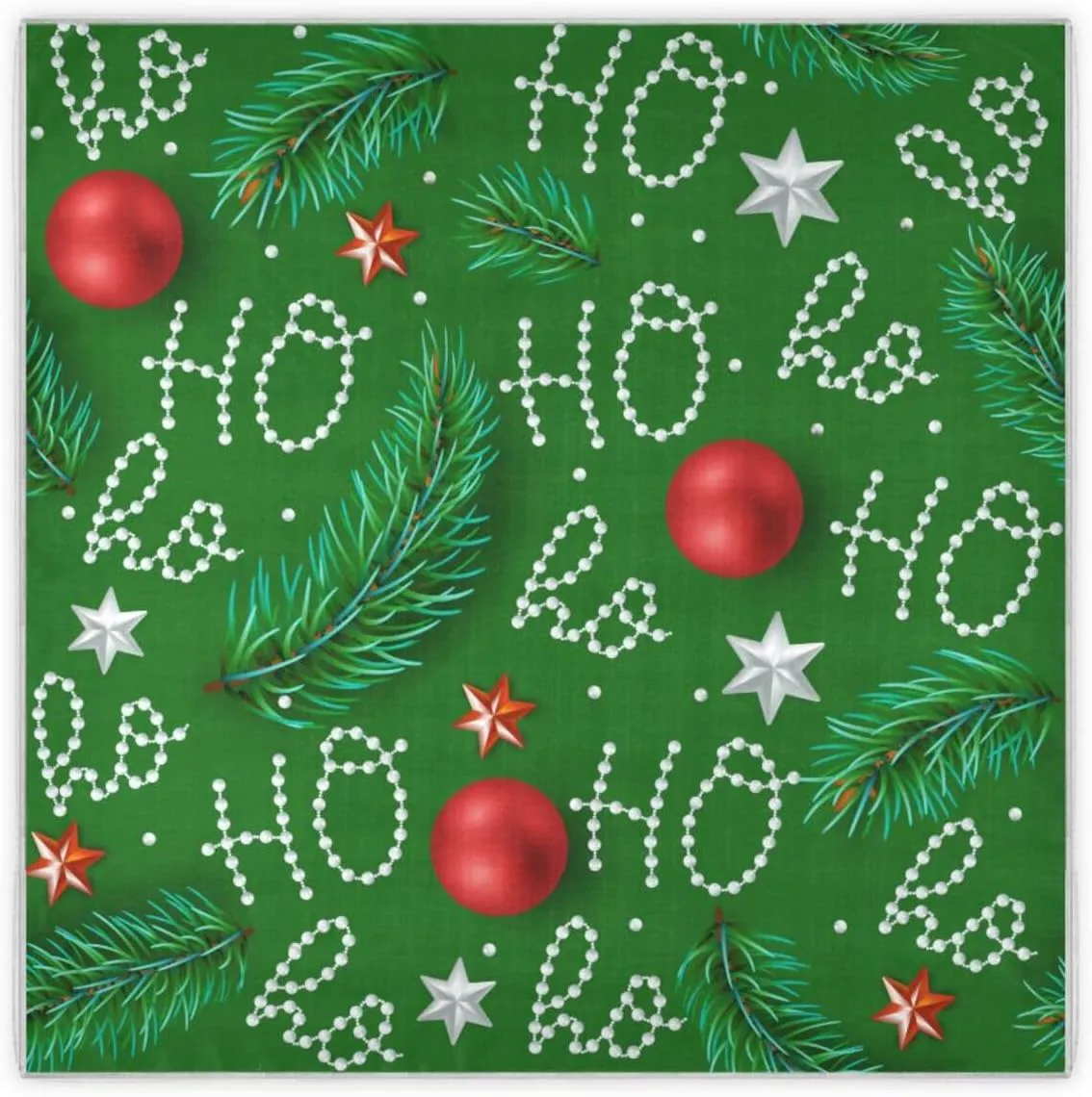 35" Square Neck Scarf Headscarf Lightweight Women Silk Like Curly Headband Tie Sleeping at Night Fashion Bandana Ho Ho Ho Pattern