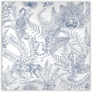 35" Square Neck Scarf Headscarf Lightweight Women Silk Like Curly Headband Tie Sleeping at Night Fashion Bandana Japanese Tigers
