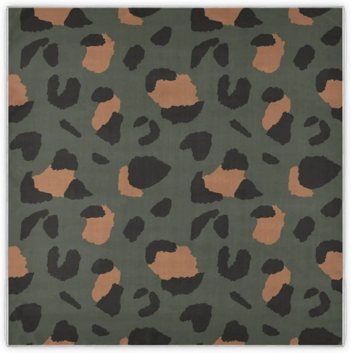 35" Square Neck Scarf Headscarf Lightweight Women Silk Like Curly Headband Tie Sleeping at Night Fashion Bandana Leopard