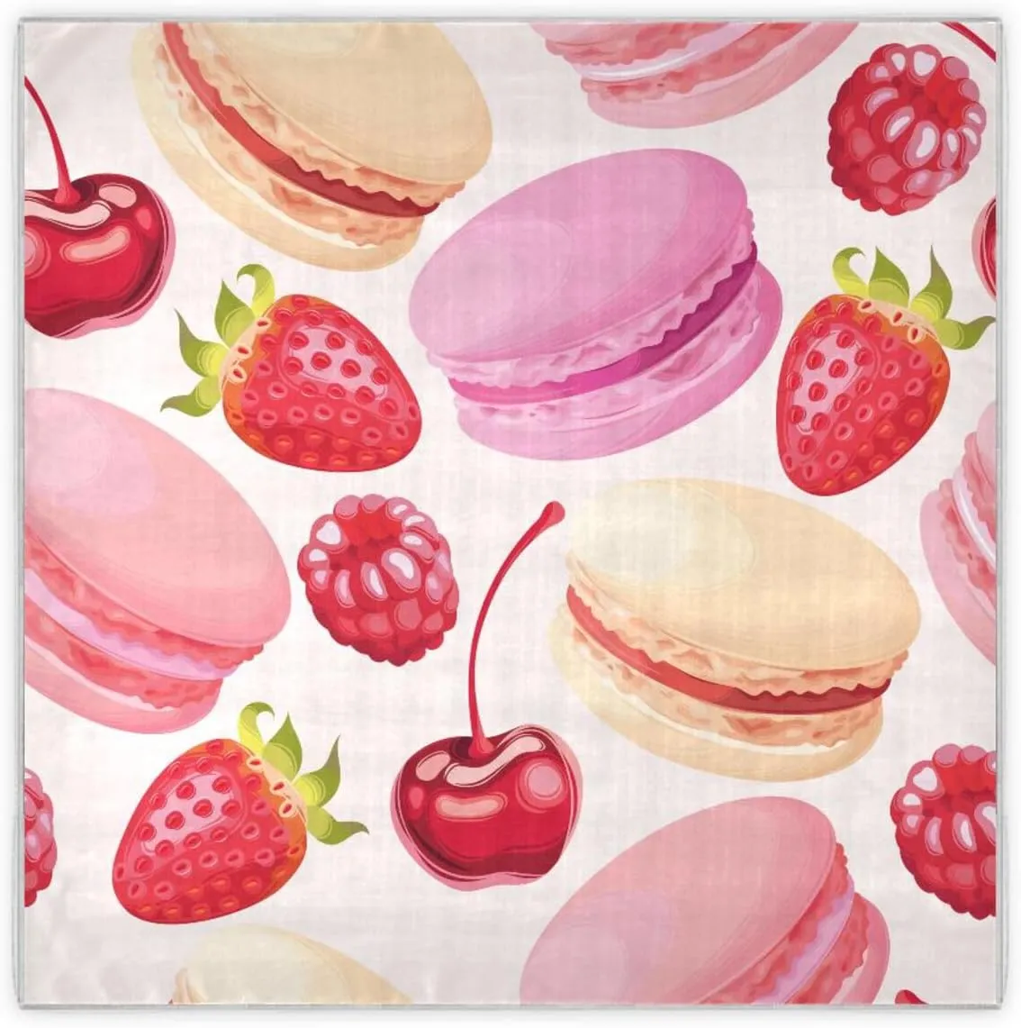 35" Square Neck Scarf Headscarf Lightweight Women Silk Like Curly Headband Tie Sleeping at Night Fashion Bandana Macaron and Berries