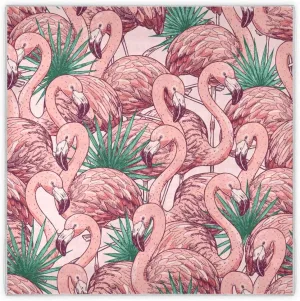 35" Square Neck Scarf Headscarf Lightweight Women Silk Like Curly Headband Tie Sleeping at Night Fashion Bandana Pink Flamingo Tropical Leaves