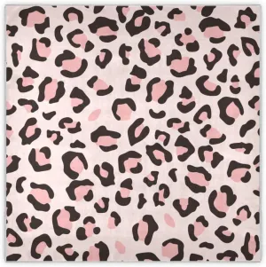35" Square Neck Scarf Headscarf Lightweight Women Silk Like Curly Headband Tie Sleeping at Night Fashion Bandana Pink Leopard Pattern
