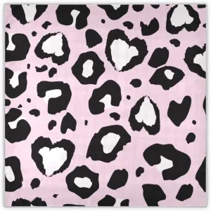 35" Square Neck Scarf Headscarf Lightweight Women Silk Like Curly Headband Tie Sleeping at Night Fashion Bandana Pink Leopard