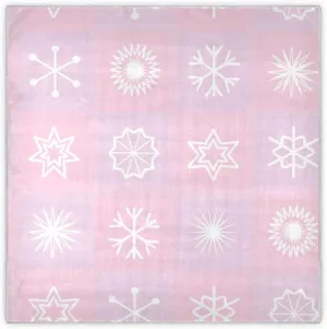 35" Square Neck Scarf Headscarf Lightweight Women Silk Like Curly Headband Tie Sleeping at Night Fashion Bandana Pink Snowflakes and Stars