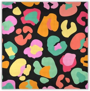 35" Square Neck Scarf Headscarf Lightweight Women Silk Like Curly Headband Tie Sleeping at Night Fashion Bandana Rainbow Colors Leopard Spots