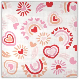 35" Square Neck Scarf Headscarf Lightweight Women Silk Like Curly Headband Tie Sleeping at Night Fashion Bandana Rainbow Love