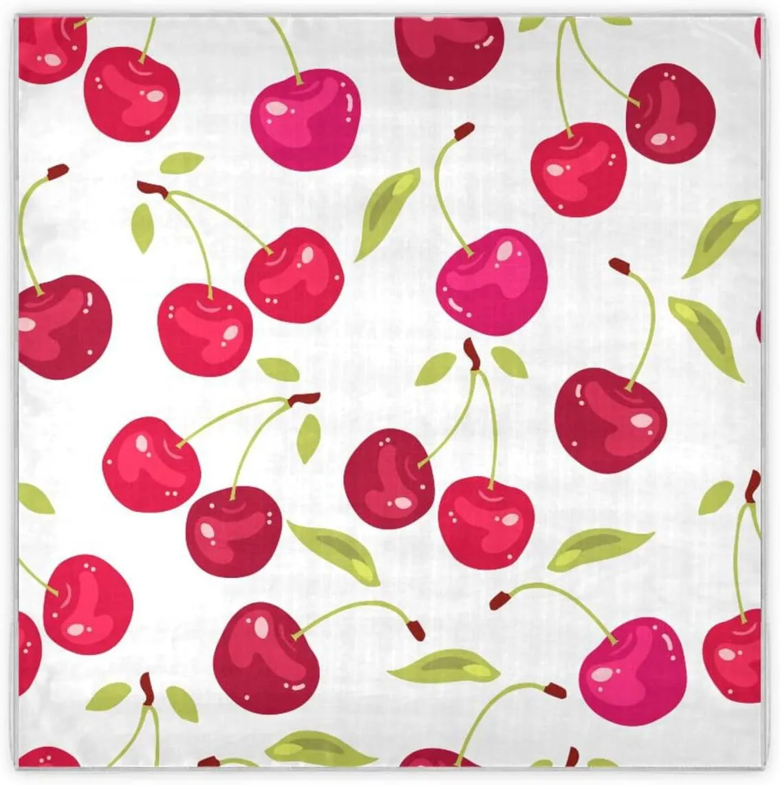 35" Square Neck Scarf Headscarf Lightweight Women Silk Like Curly Headband Tie Sleeping at Night Fashion Bandana Red Cherry
