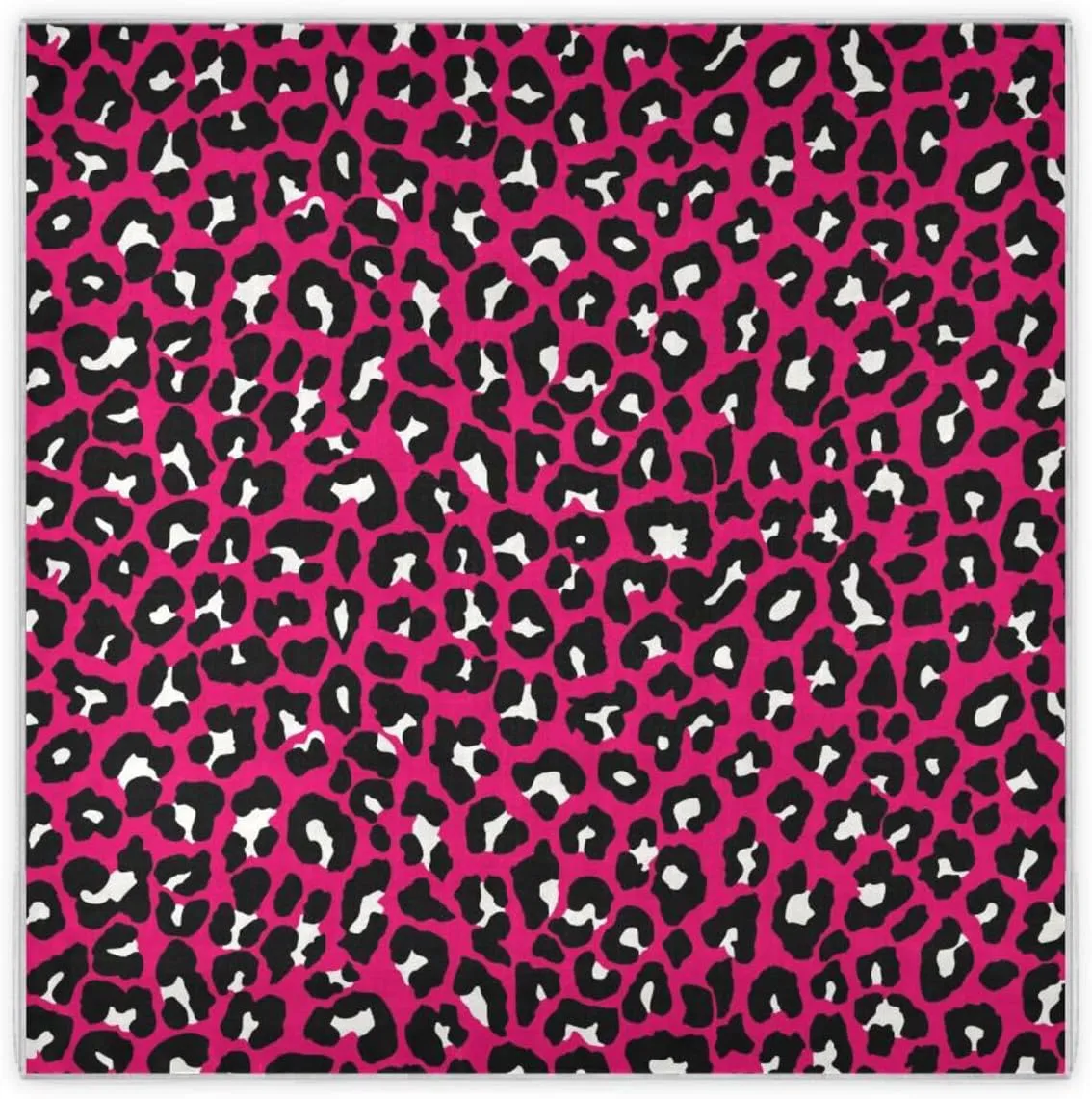 35" Square Neck Scarf Headscarf Lightweight Women Silk Like Curly Headband Tie Sleeping at Night Fashion Bandana Red Leopard Pattern