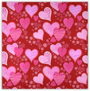35" Square Neck Scarf Headscarf Lightweight Women Silk Like Curly Headband Tie Sleeping at Night Fashion Bandana Red Pink Heart