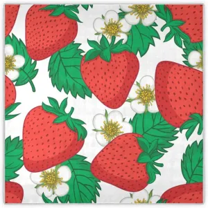 35" Square Neck Scarf Headscarf Lightweight Women Silk Like Curly Headband Tie Sleeping at Night Fashion Bandana Red Strawberries