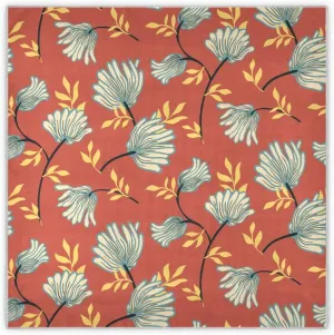 35" Square Neck Scarf Headscarf Lightweight Women Silk Like Curly Headband Tie Sleeping at Night Fashion Bandana Retro Flowers Pattern
