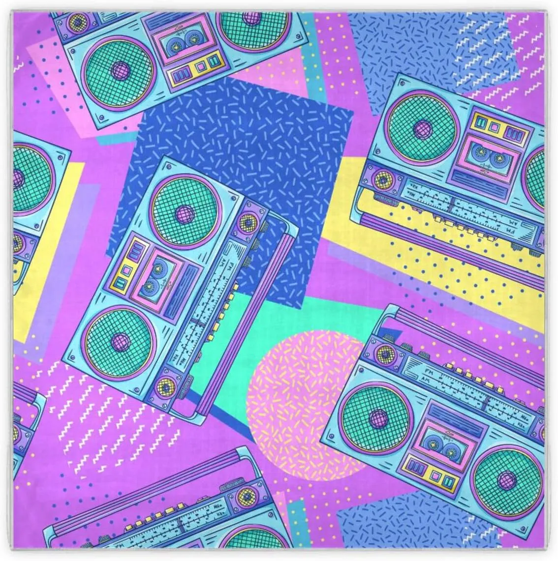 35" Square Neck Scarf Headscarf Lightweight Women Silk Like Curly Headband Tie Sleeping at Night Fashion Bandana Retro Recorder