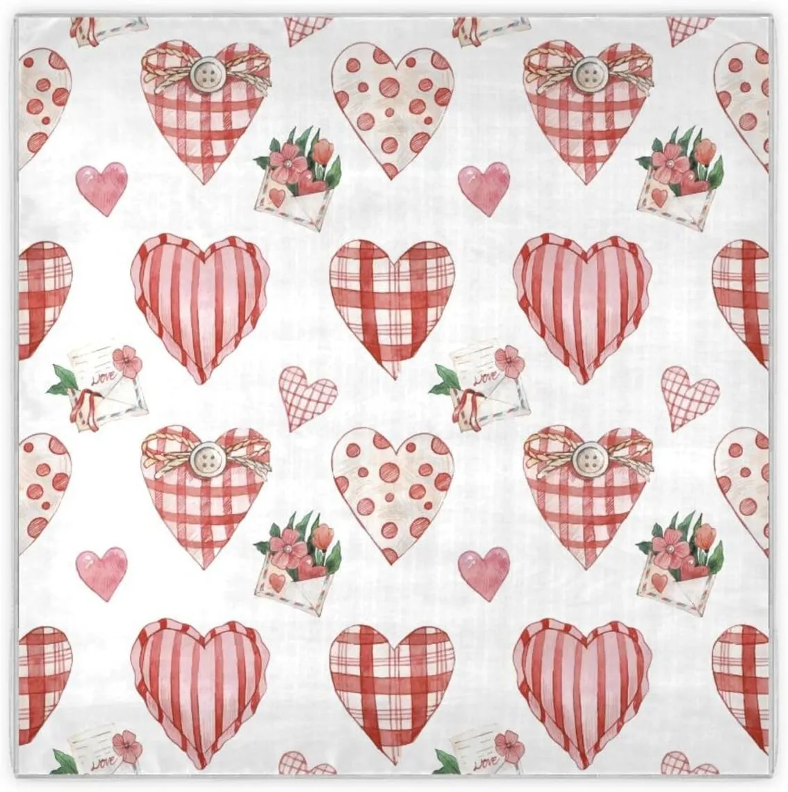 35" Square Neck Scarf Headscarf Lightweight Women Silk Like Curly Headband Tie Sleeping at Night Fashion Bandana Romantic Hearts