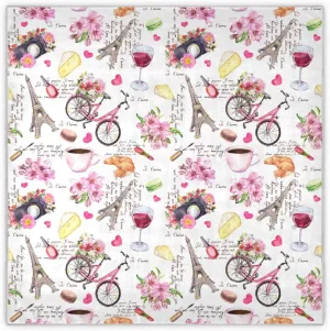 35" Square Neck Scarf Headscarf Lightweight Women Silk Like Curly Headband Tie Sleeping at Night Fashion Bandana Romantic Tower