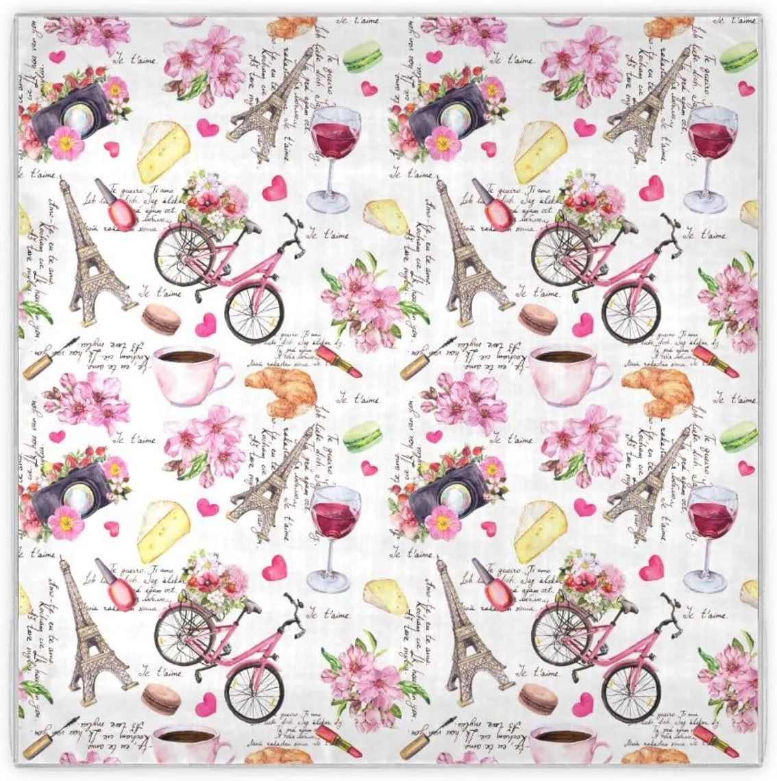 35" Square Neck Scarf Headscarf Lightweight Women Silk Like Curly Headband Tie Sleeping at Night Fashion Bandana Romantic Tower