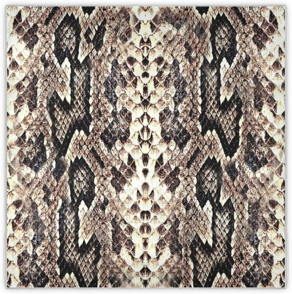 35" Square Neck Scarf Headscarf Lightweight Women Silk Like Curly Headband Tie Sleeping at Night Fashion Bandana Snake Skin Pattern
