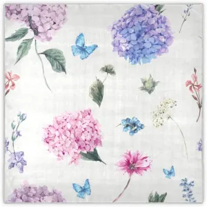 35" Square Neck Scarf Headscarf Lightweight Women Silk Like Curly Headband Tie Sleeping at Night Fashion Bandana Summer Hydrangea