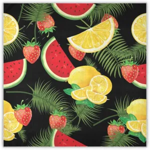35" Square Neck Scarf Headscarf Lightweight Women Silk Like Curly Headband Tie Sleeping at Night Fashion Bandana Summer Lemon Watermelon Pineapple