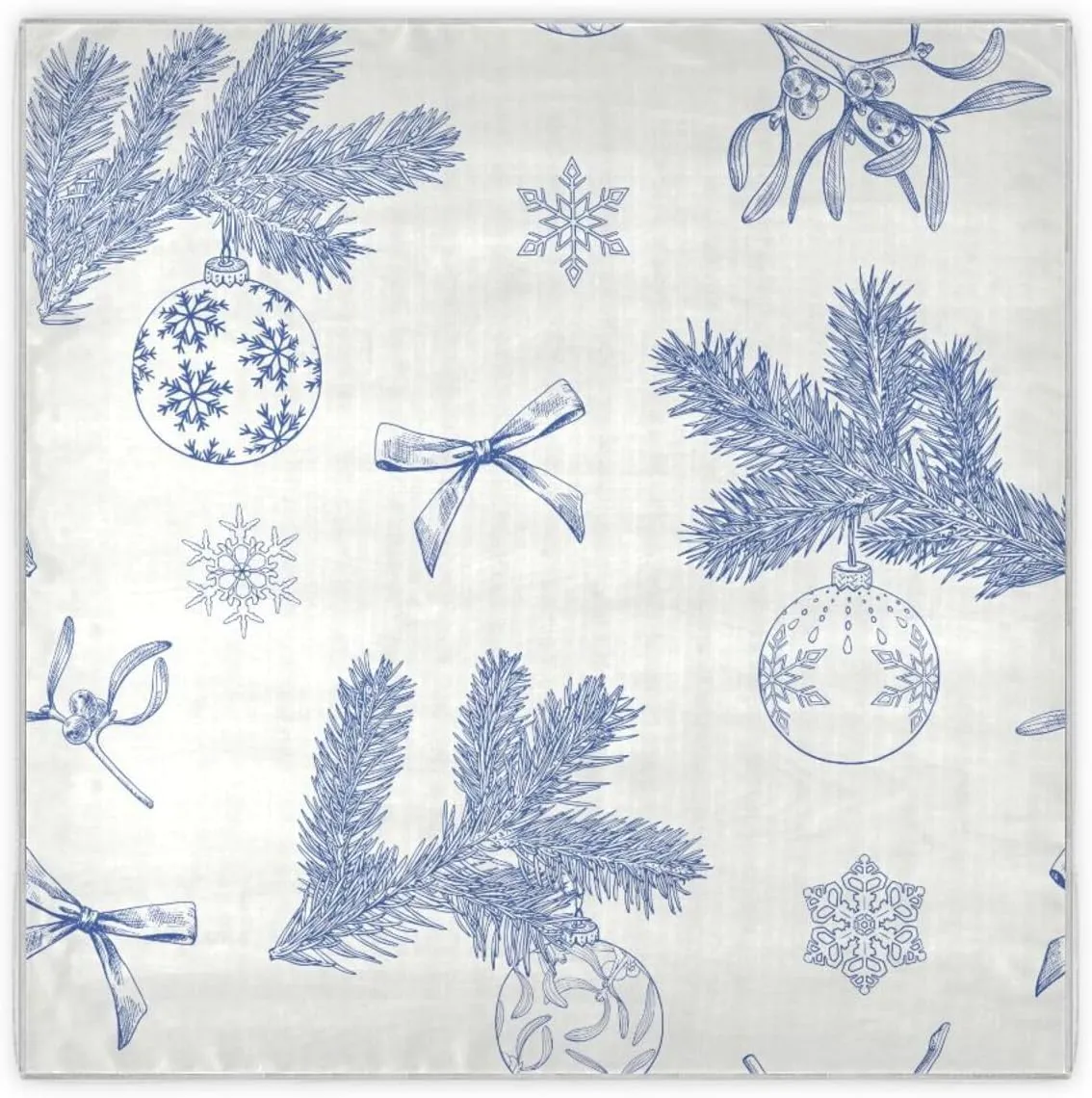35" Square Neck Scarf Headscarf Lightweight Women Silk Like Curly Headband Tie Sleeping at Night Fashion Bandana Toile Art Christmas