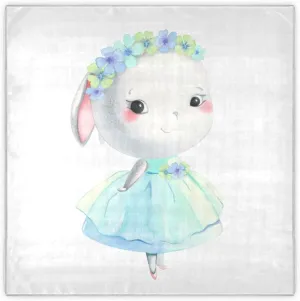 35" Square Neck Scarf Headscarf Lightweight Women Silk Like Curly Headband Tie Sleeping at Night Fashion Bandana Vintage Style Flowers A Little Bunny