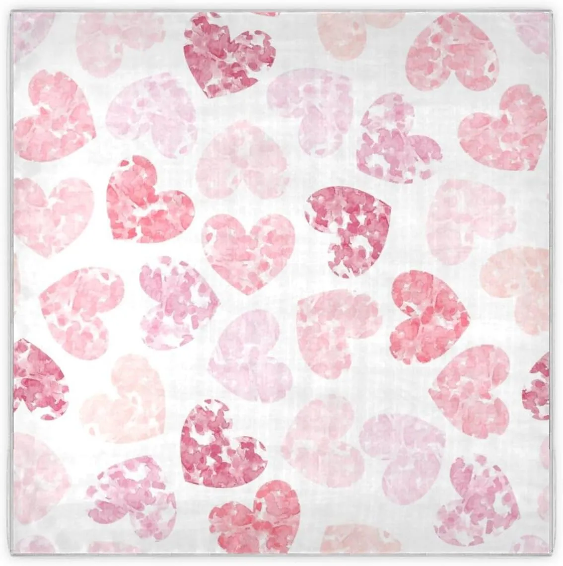 35" Square Neck Scarf Headscarf Lightweight Women Silk Like Curly Headband Tie Sleeping at Night Fashion Bandana Watercolor Valentine Heart