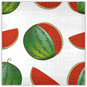 35" Square Neck Scarf Headscarf Lightweight Women Silk Like Curly Headband Tie Sleeping at Night Fashion Bandana Watermelons