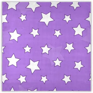 35" Square Neck Scarf Headscarf Lightweight Women Silk Like Curly Headband Tie Sleeping at Night Fashion Bandana White Stars Purple