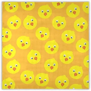 35" Square Neck Scarf Headscarf Lightweight Women Silk Like Curly Headband Tie Sleeping at Night Fashion Bandana Yellow Cartoon Chicks