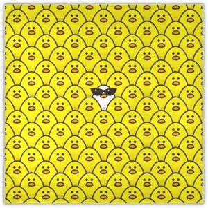 35" Square Neck Scarf Headscarf Lightweight Women Silk Like Curly Headband Tie Sleeping at Night Fashion Bandana Yellow Cute Cartoon Chicks