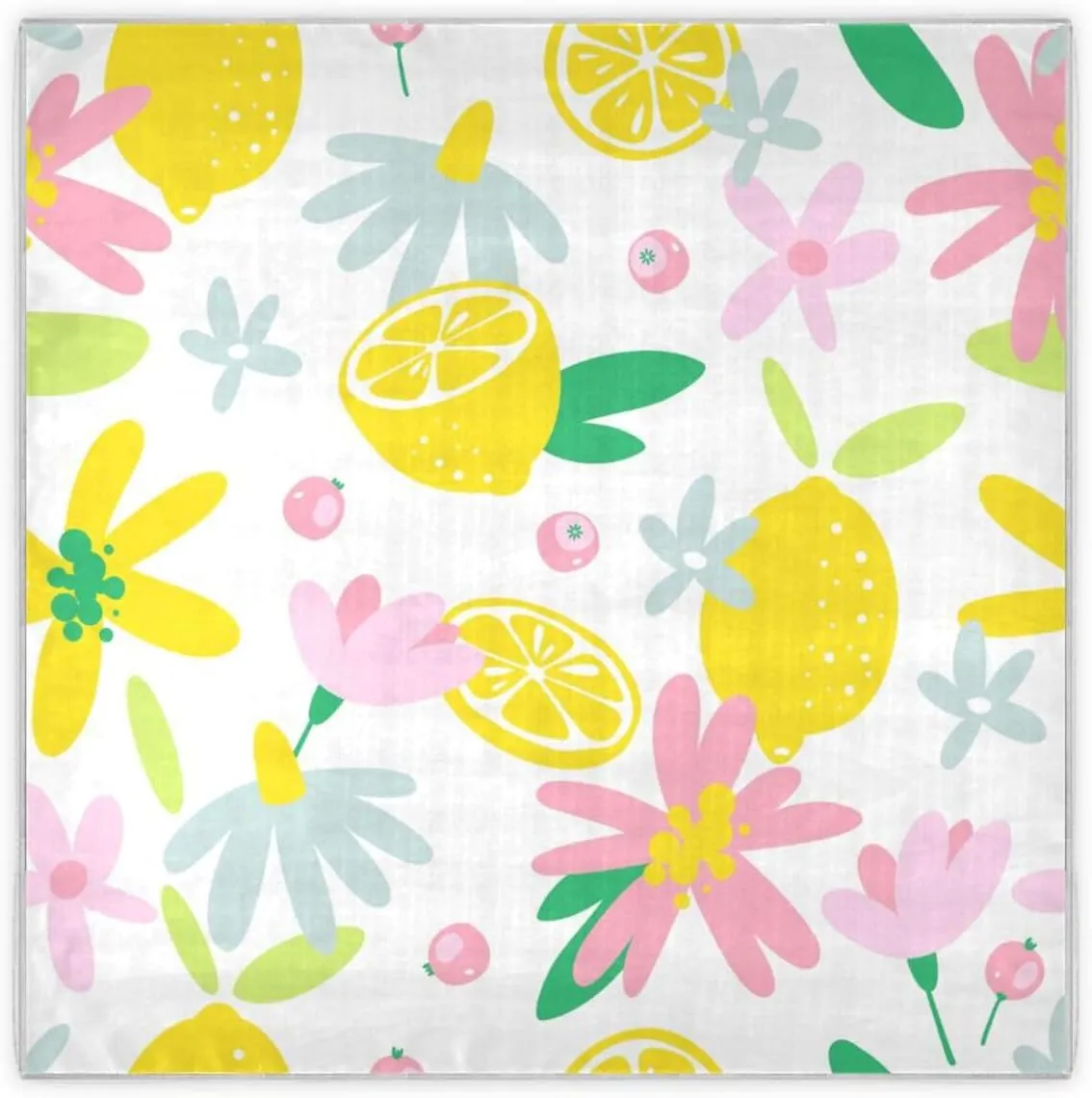 35" Square Neck Scarf Headscarf Lightweight Women Silk Like Curly Headband Tie Sleeping at Night Fashion Bandana Yellow Lemon White