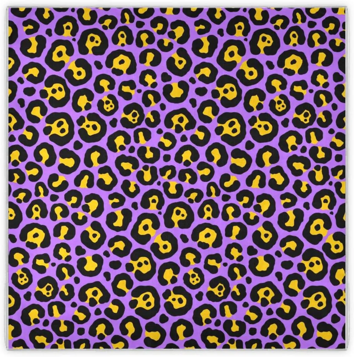 35" Square Neck Scarf Headscarf Lightweight Women Silk Like Curly Headband Tie Sleeping at Night Fashion Bandana Yellow Purple Leopard